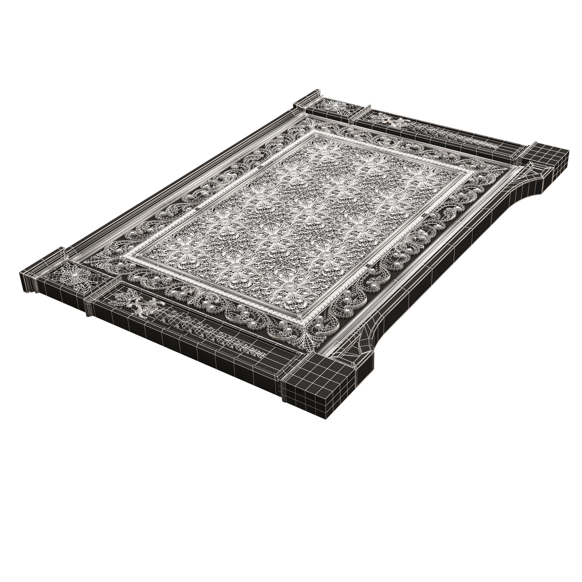 Radiator Cover Decorative Screening Grille Panel 013 Low-poly 3D model_17