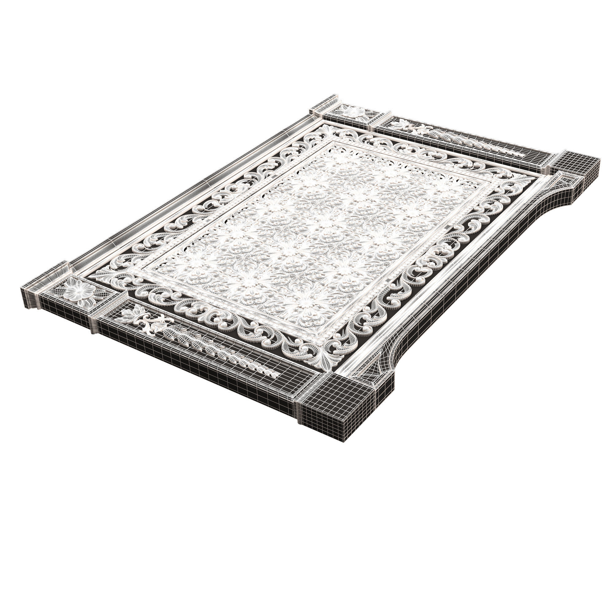 Radiator Cover Decorative Screening Grille Panel 013 Low-poly 3D model_11