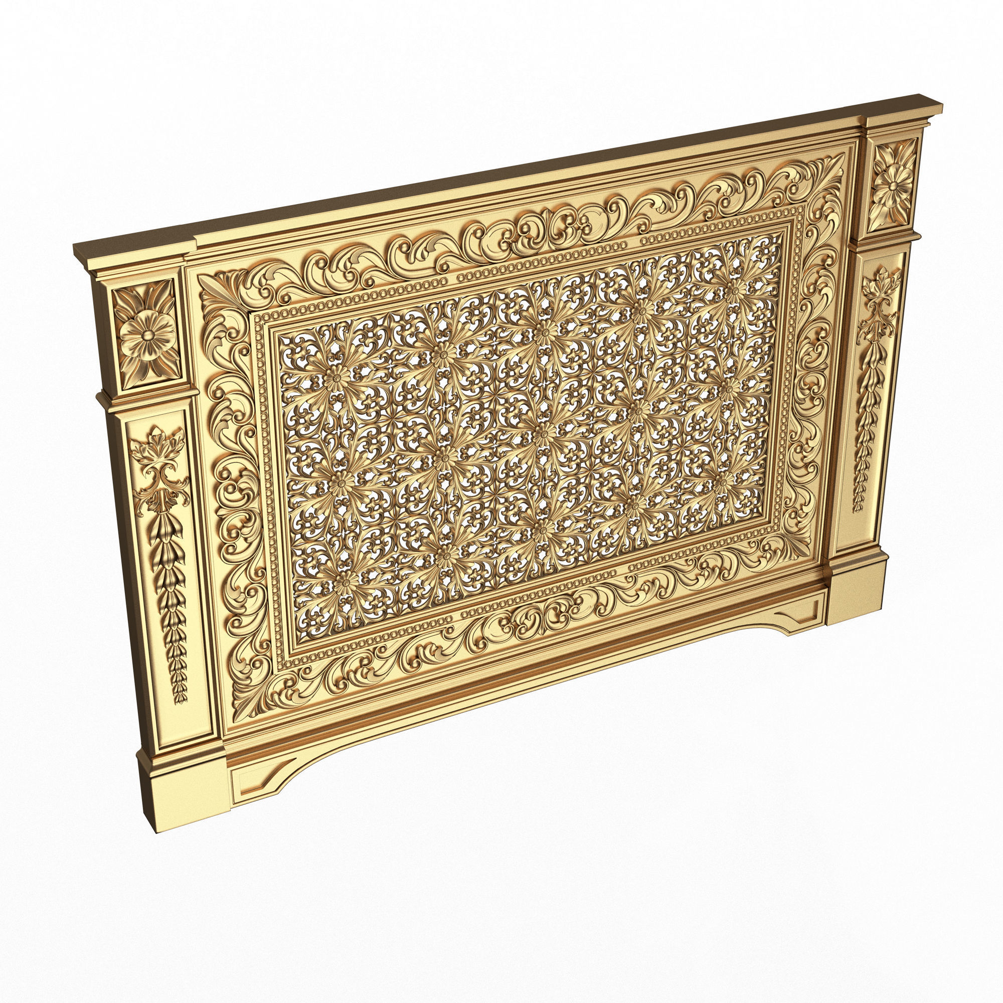 Radiator Cover Decorative Screening Grille Panel 013 Low-poly 3D model_1