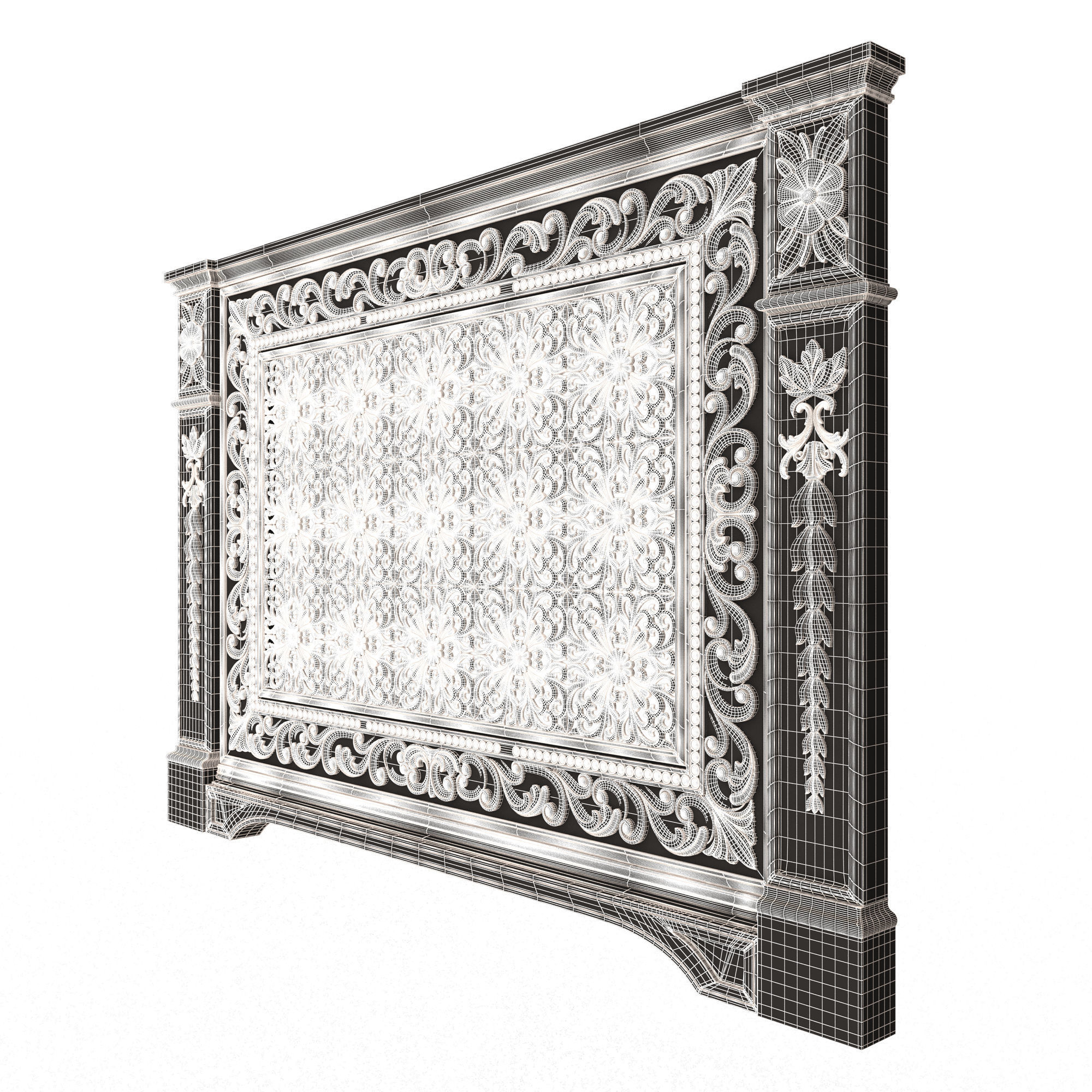 Radiator Cover Decorative Screening Grille Panel 013 Low-poly 3D model_8