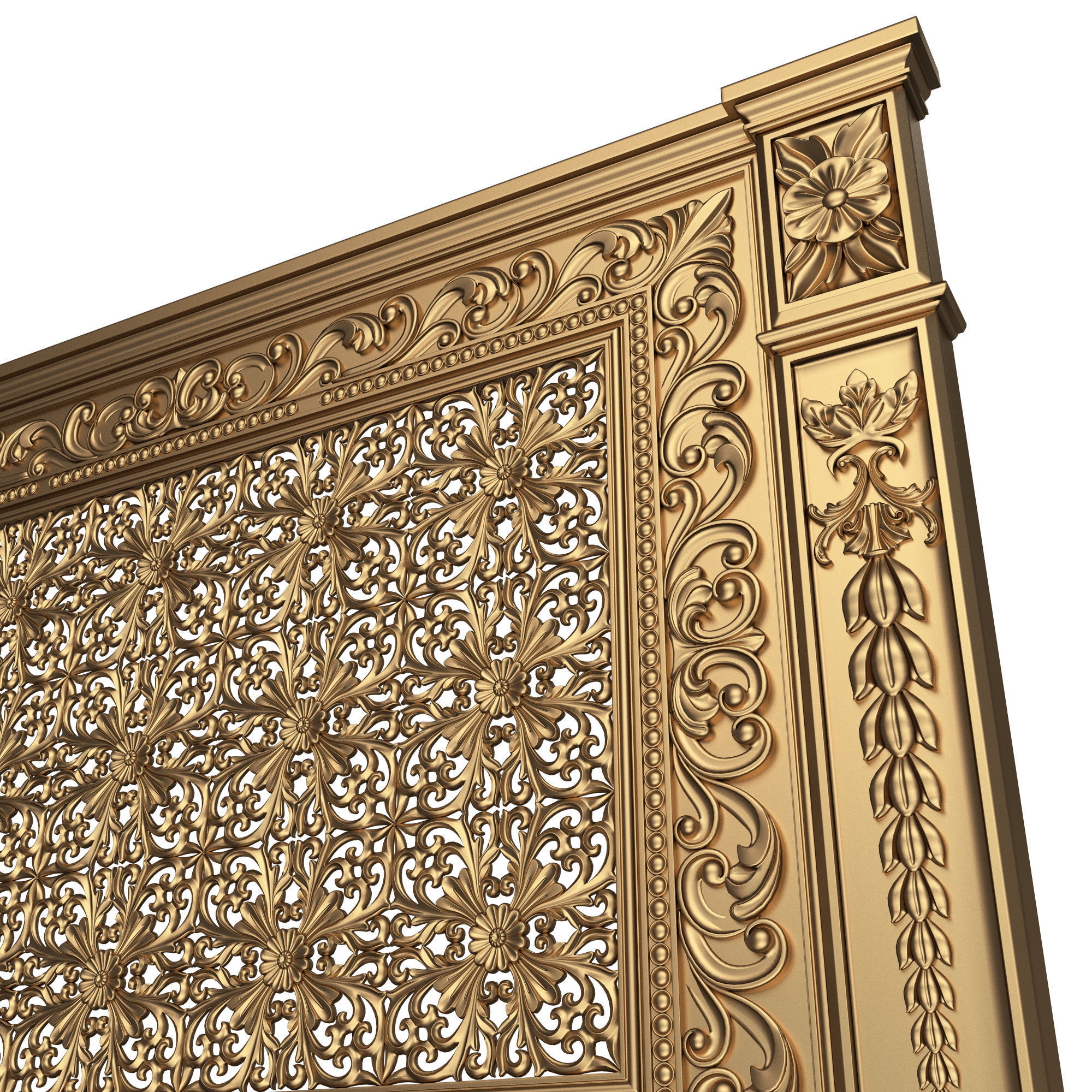 Radiator Cover Decorative Screening Grille Panel 013 Low-poly 3D model_4