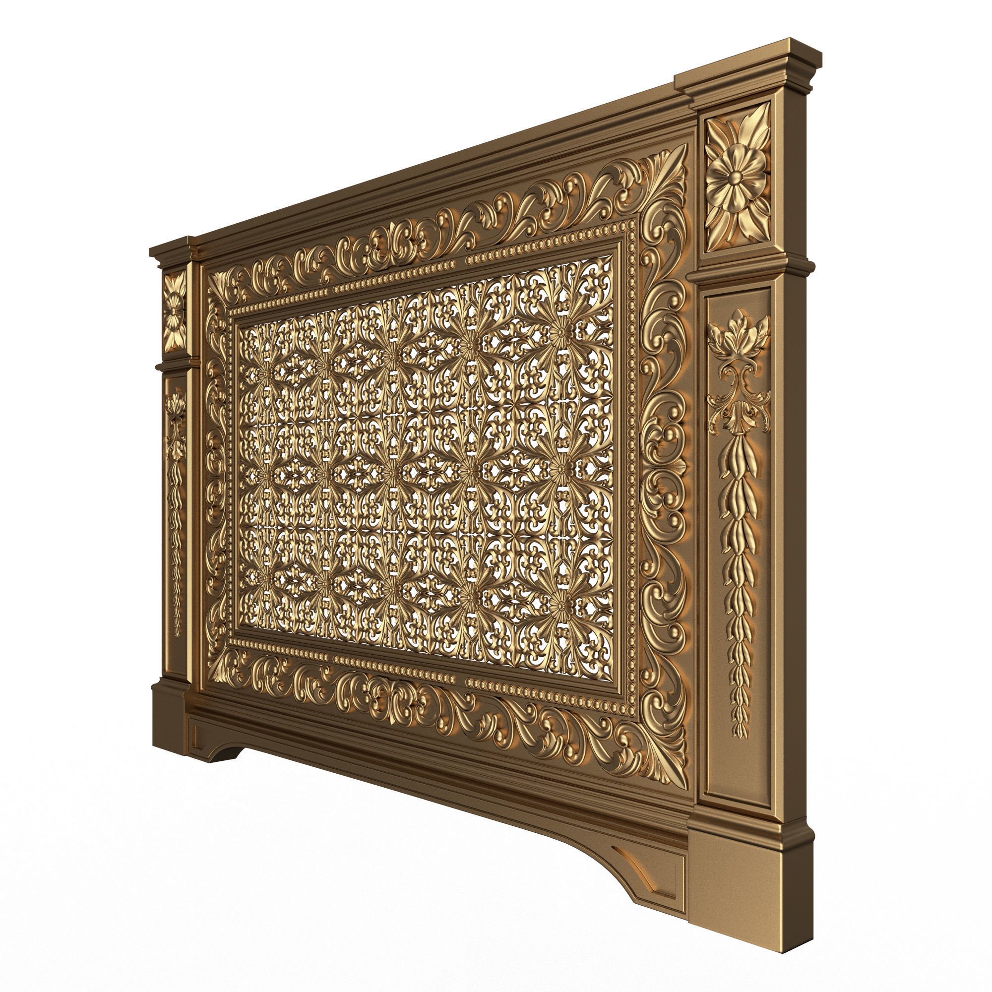 Radiator Cover Decorative Screening Grille Panel 013 Low-poly 3D model_2