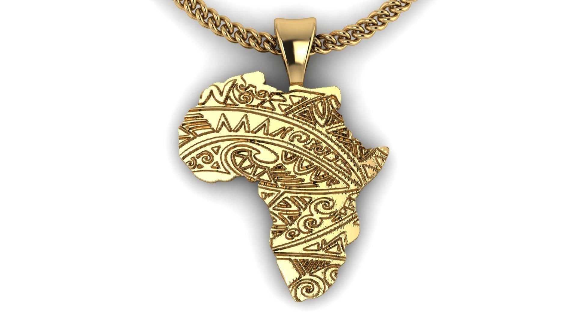 Africa Map Necklace 3D print model_3