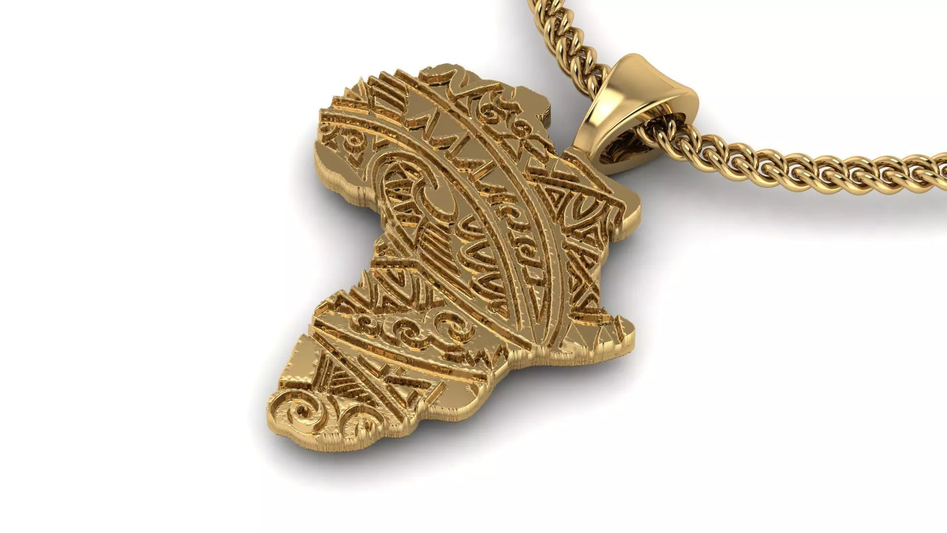 Africa Map Necklace 3D print model_0