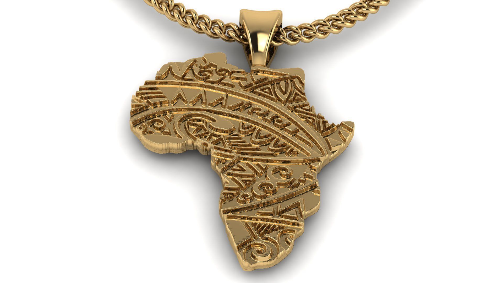 Africa Map Necklace 3D print model_1