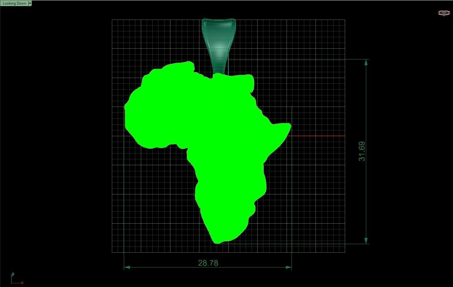 Africa Map Necklace 3D print model_4