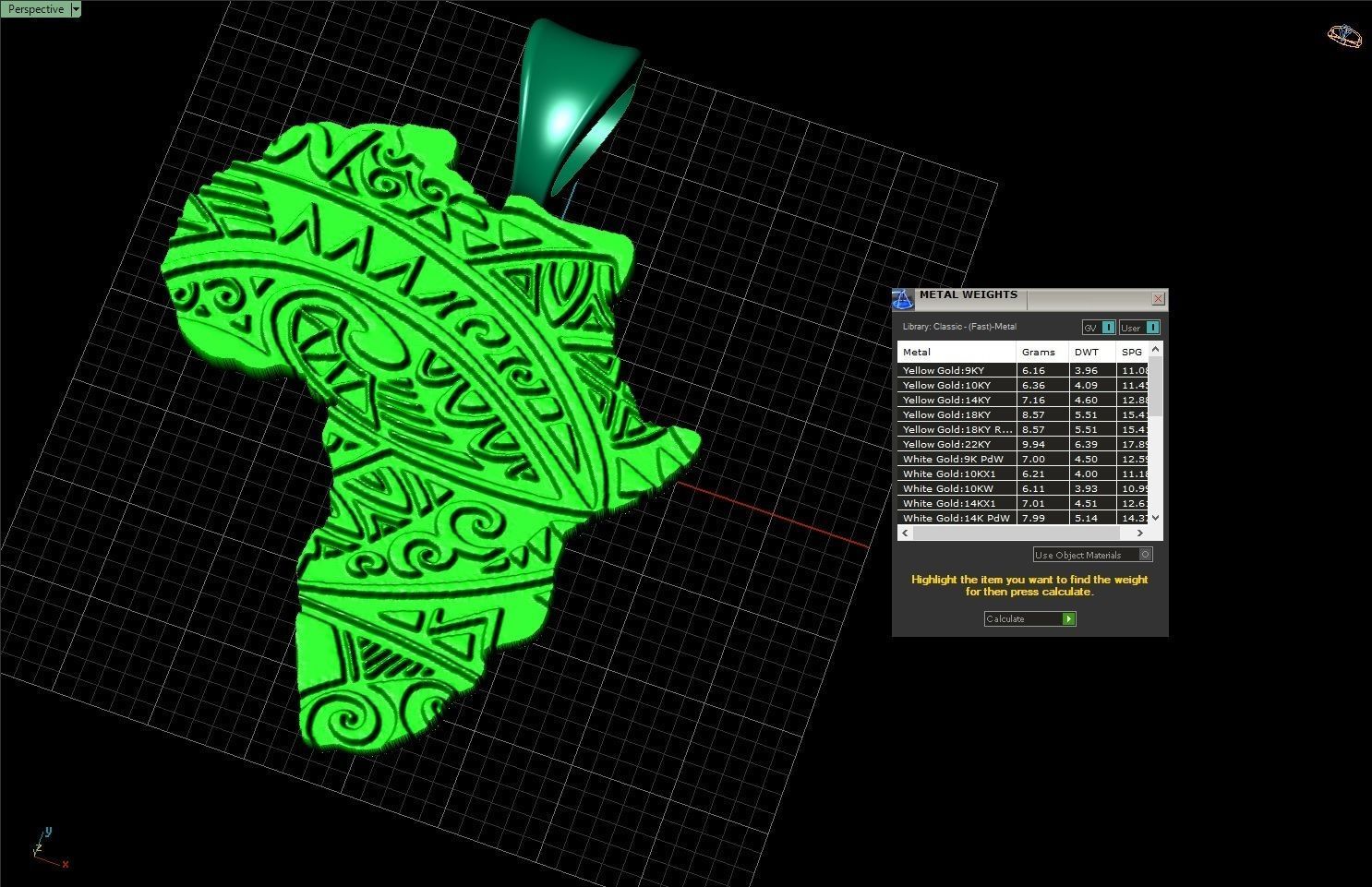 Africa Map Necklace 3D print model_5