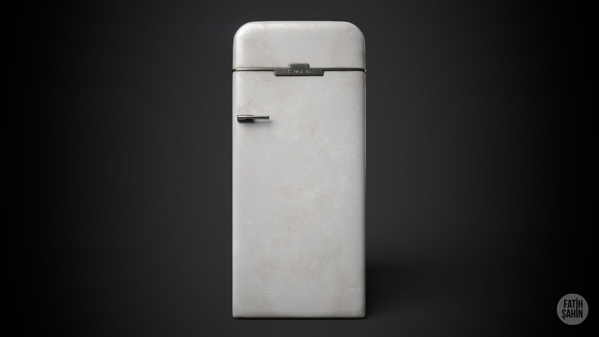 3D Vintage Fridge - Game Ready Low-poly 3D model_3