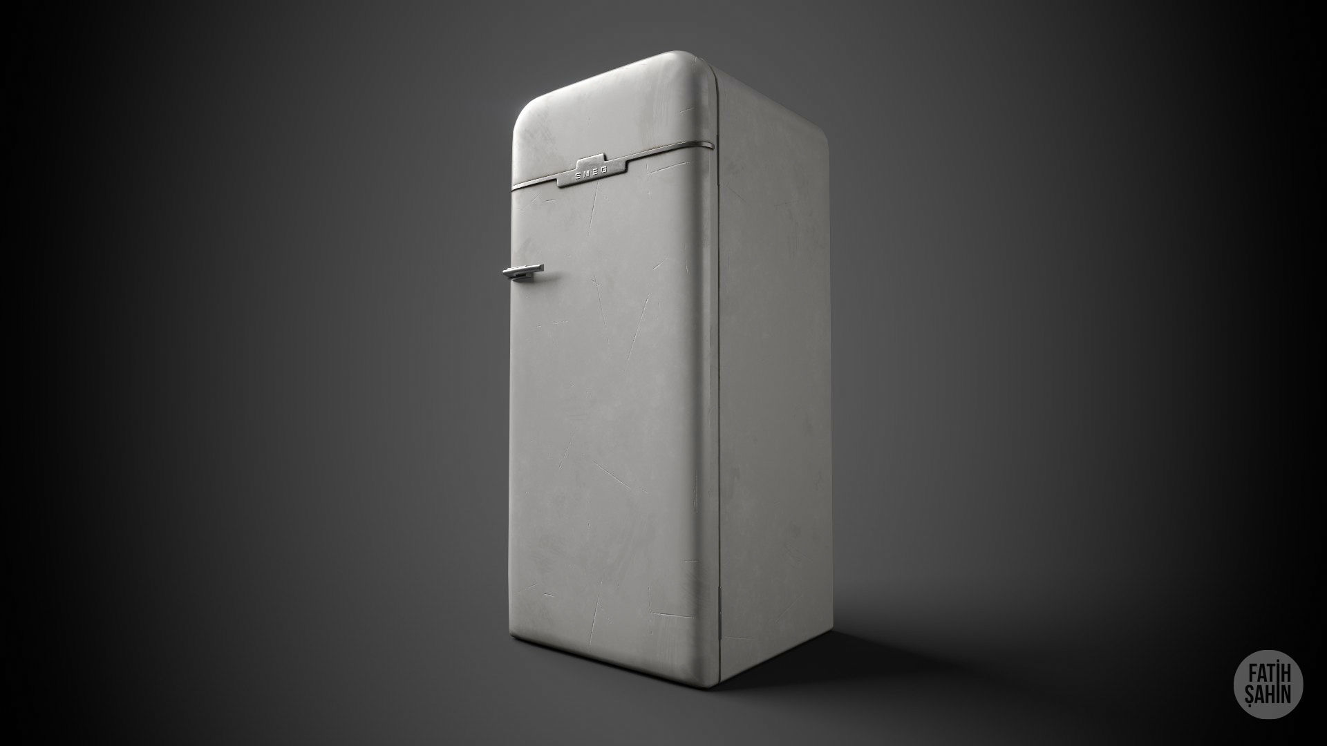 3D Vintage Fridge - Game Ready Low-poly 3D model_2