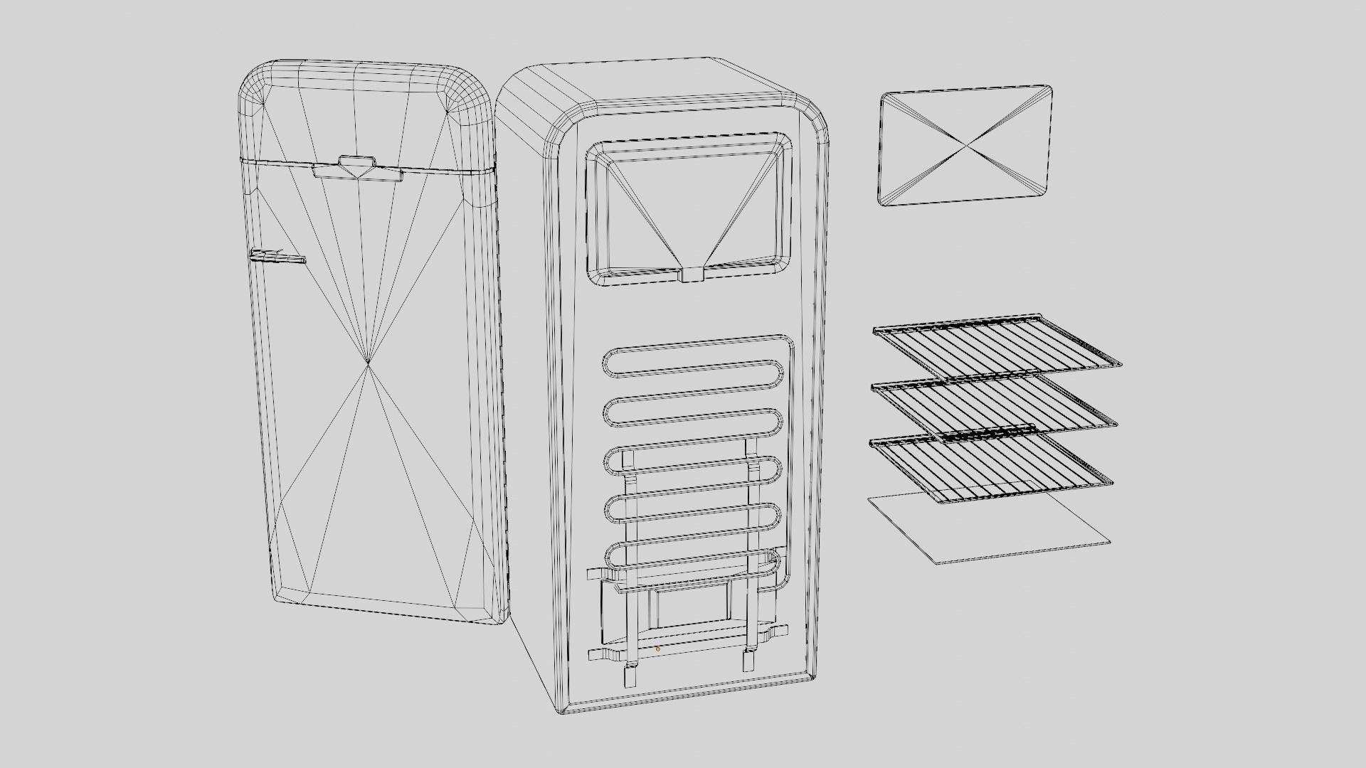 3D Vintage Fridge - Game Ready Low-poly 3D model_11