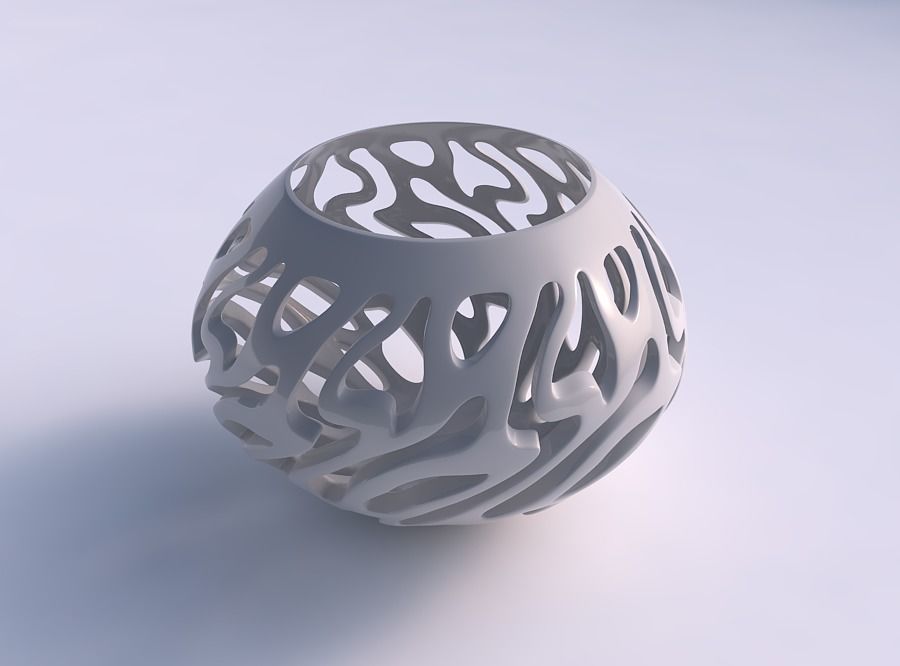 Bowl wide with twisted smooth cuts long neck 3D print model_0