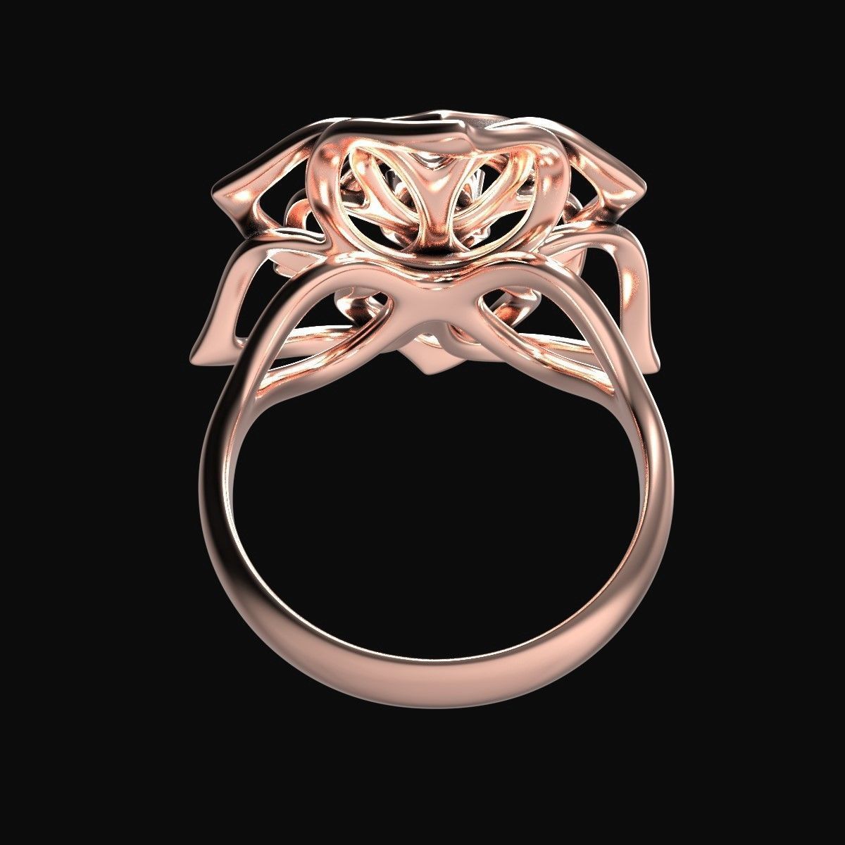 Cocktail Lily Ring 3D print model_3