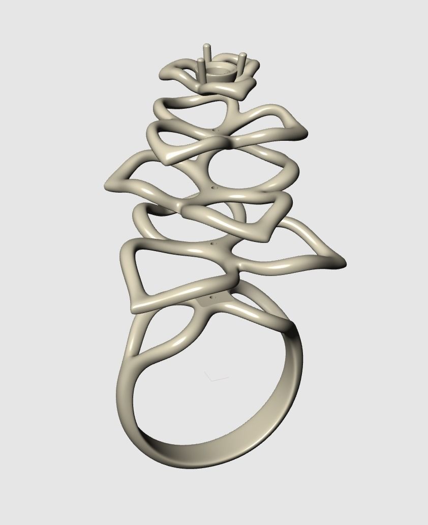 Cocktail Lily Ring 3D print model_11