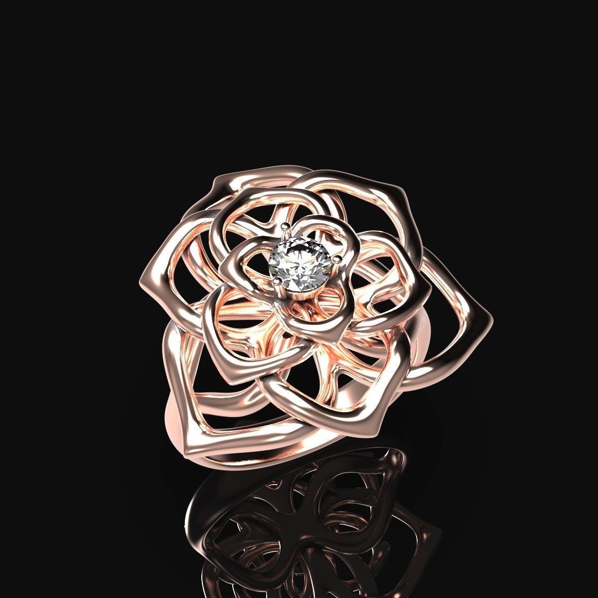 Cocktail Lily Ring 3D print model_4
