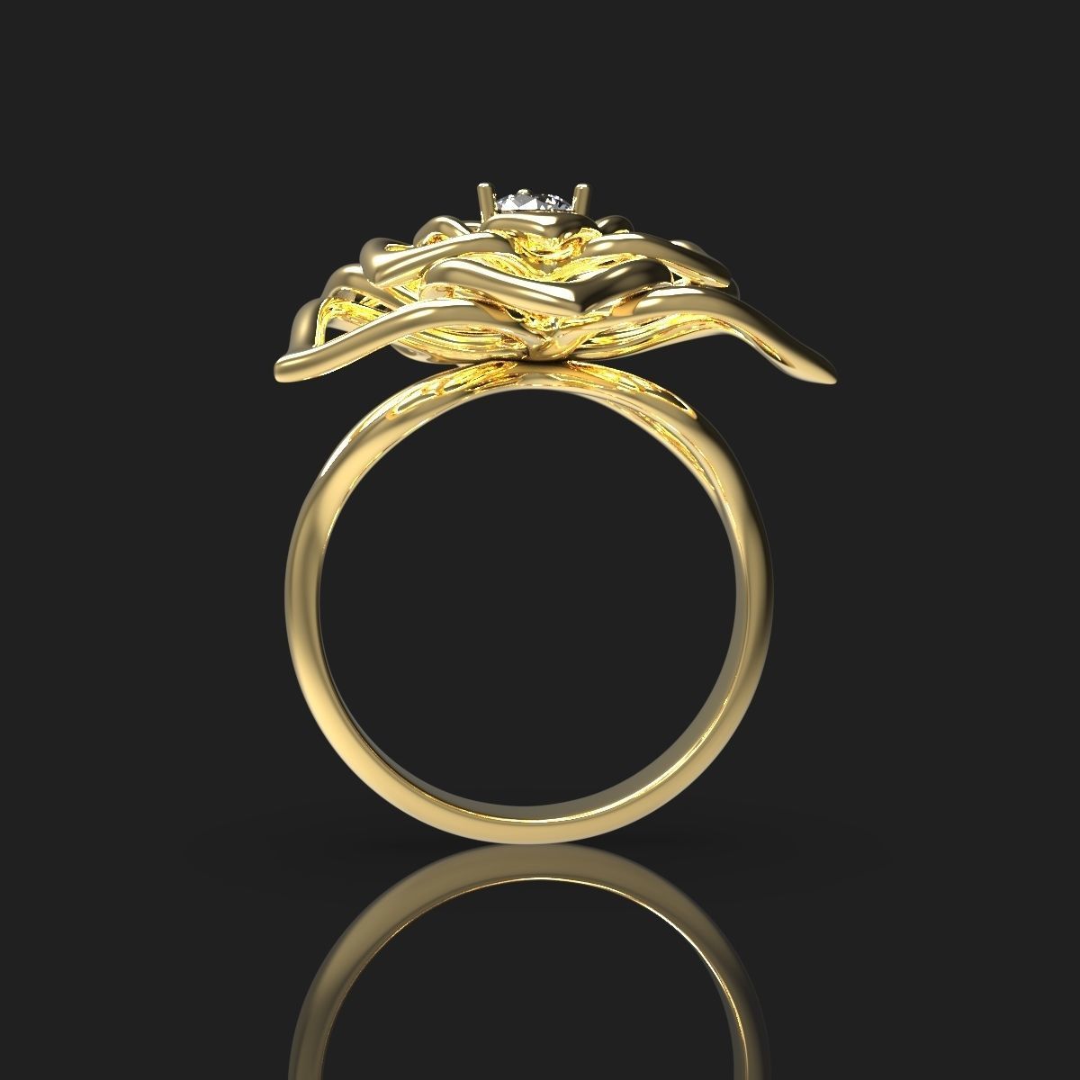 Cocktail Lily Ring 3D print model_7