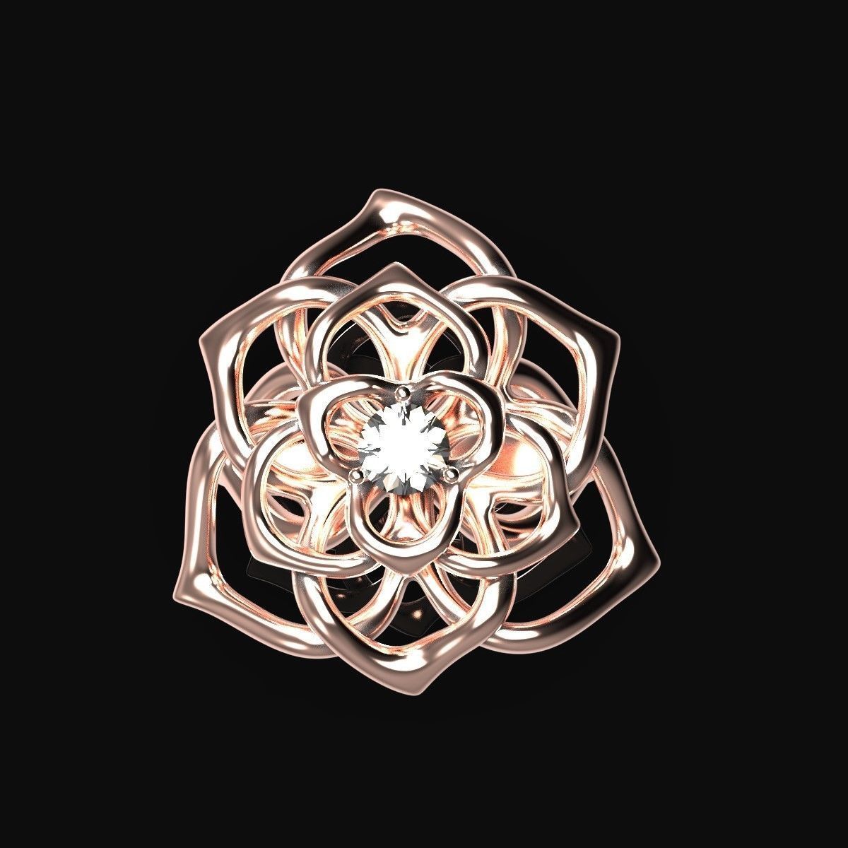 Cocktail Lily Ring 3D print model_5