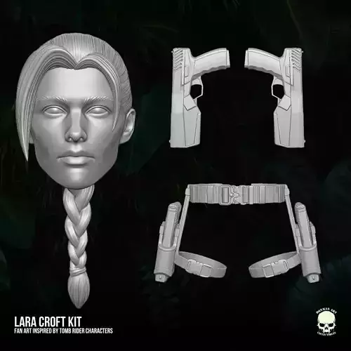 Lara Croft Fan Art Kit 3D printable File For Action Figures 