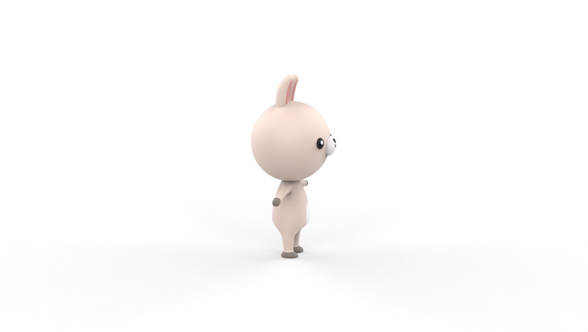 Stylized Rabbit Animated v001 Low-poly 3D model_19