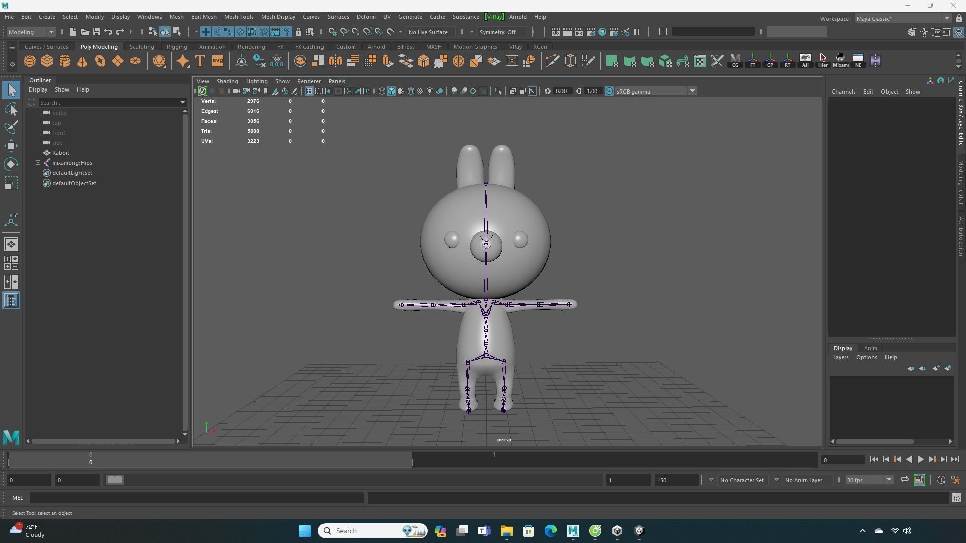Stylized Rabbit Animated v001 Low-poly 3D model_2