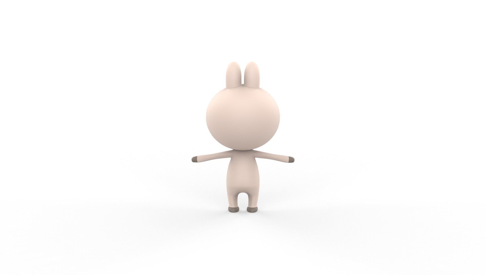 Stylized Rabbit Animated v001 Low-poly 3D model_15
