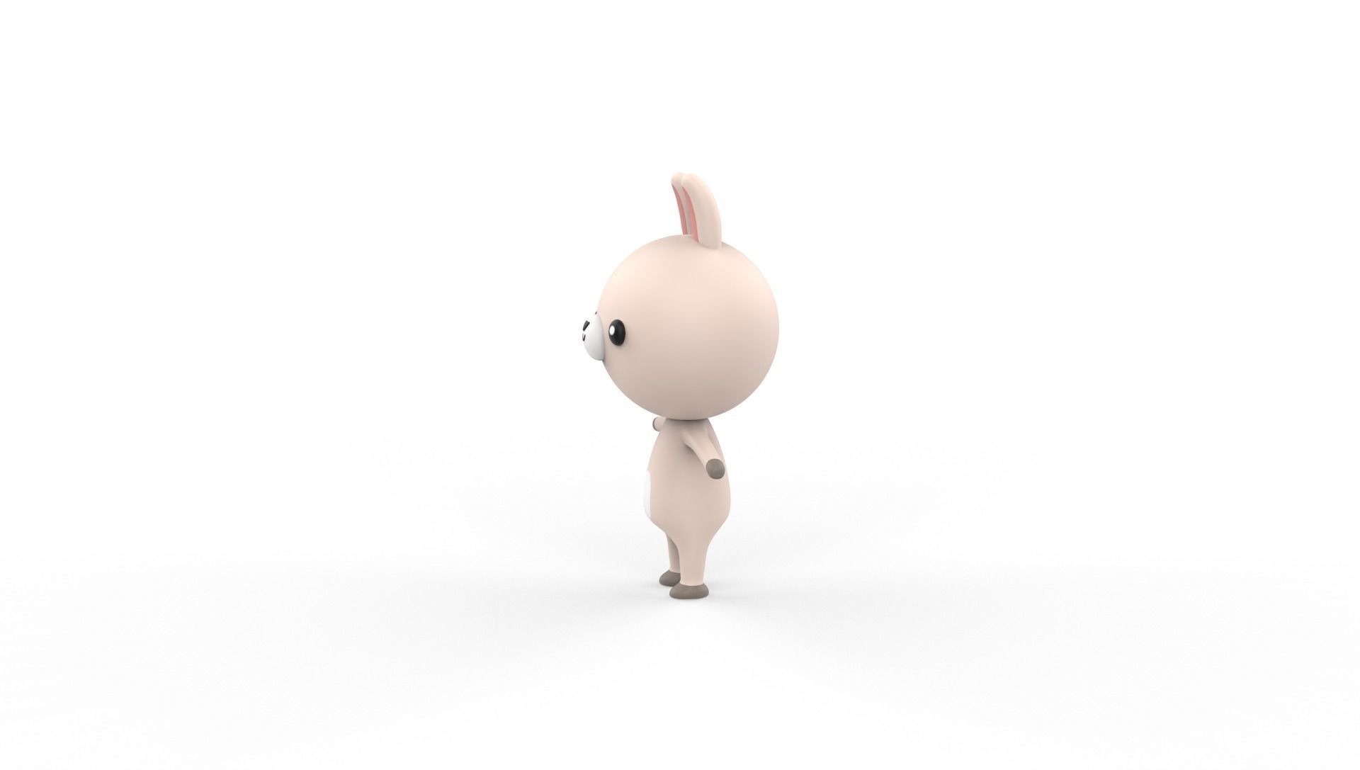 Stylized Rabbit Animated v001 Low-poly 3D model_11
