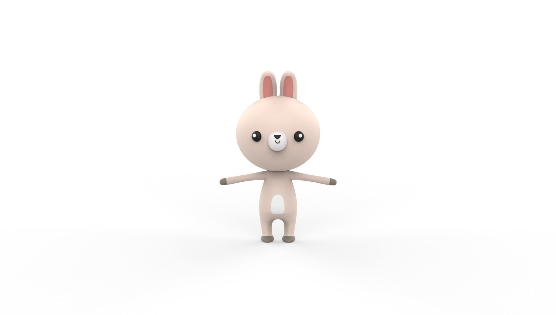 Stylized Rabbit Animated v001 Low-poly 3D model_8