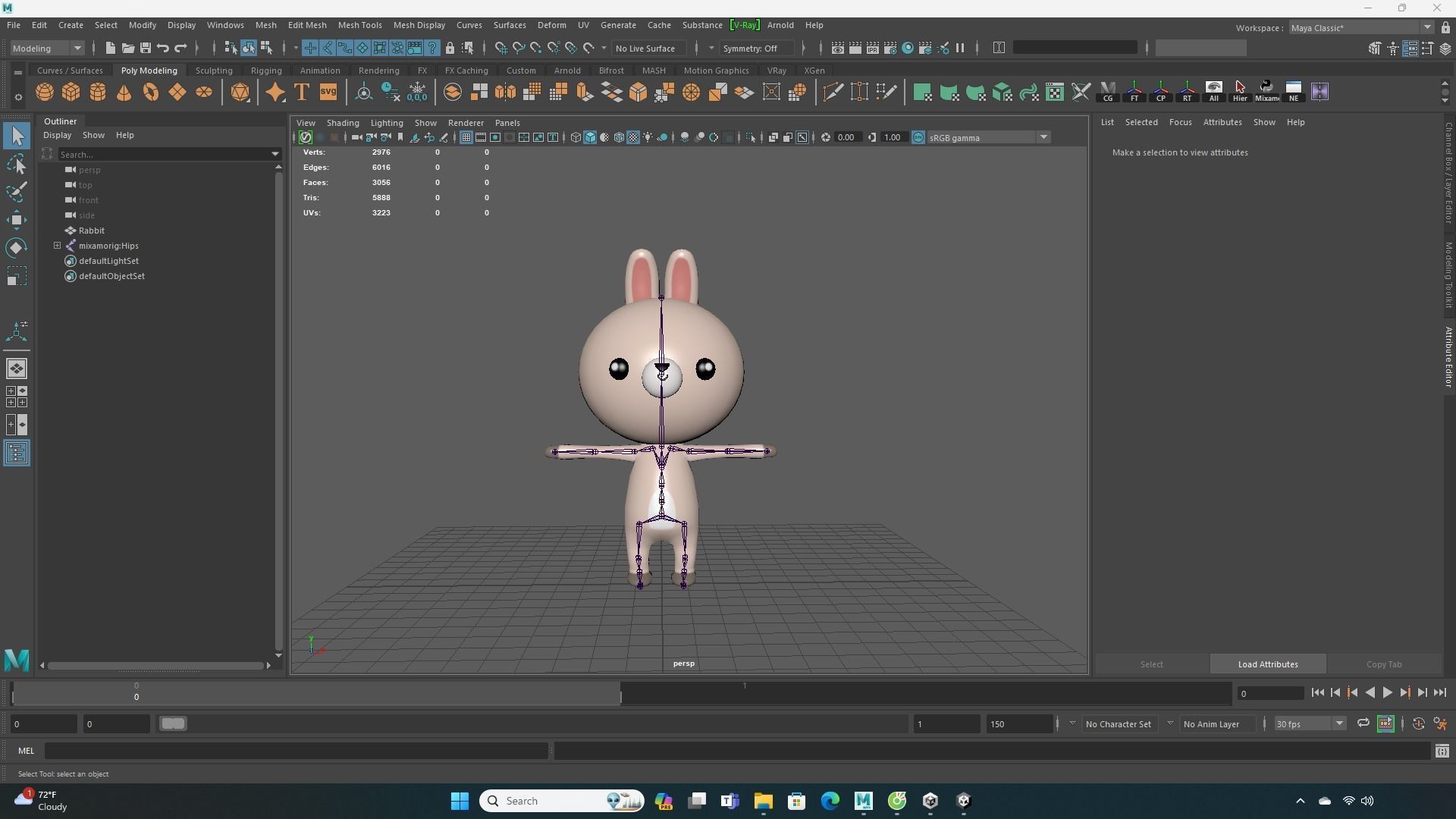 Stylized Rabbit Animated v001 Low-poly 3D model_3