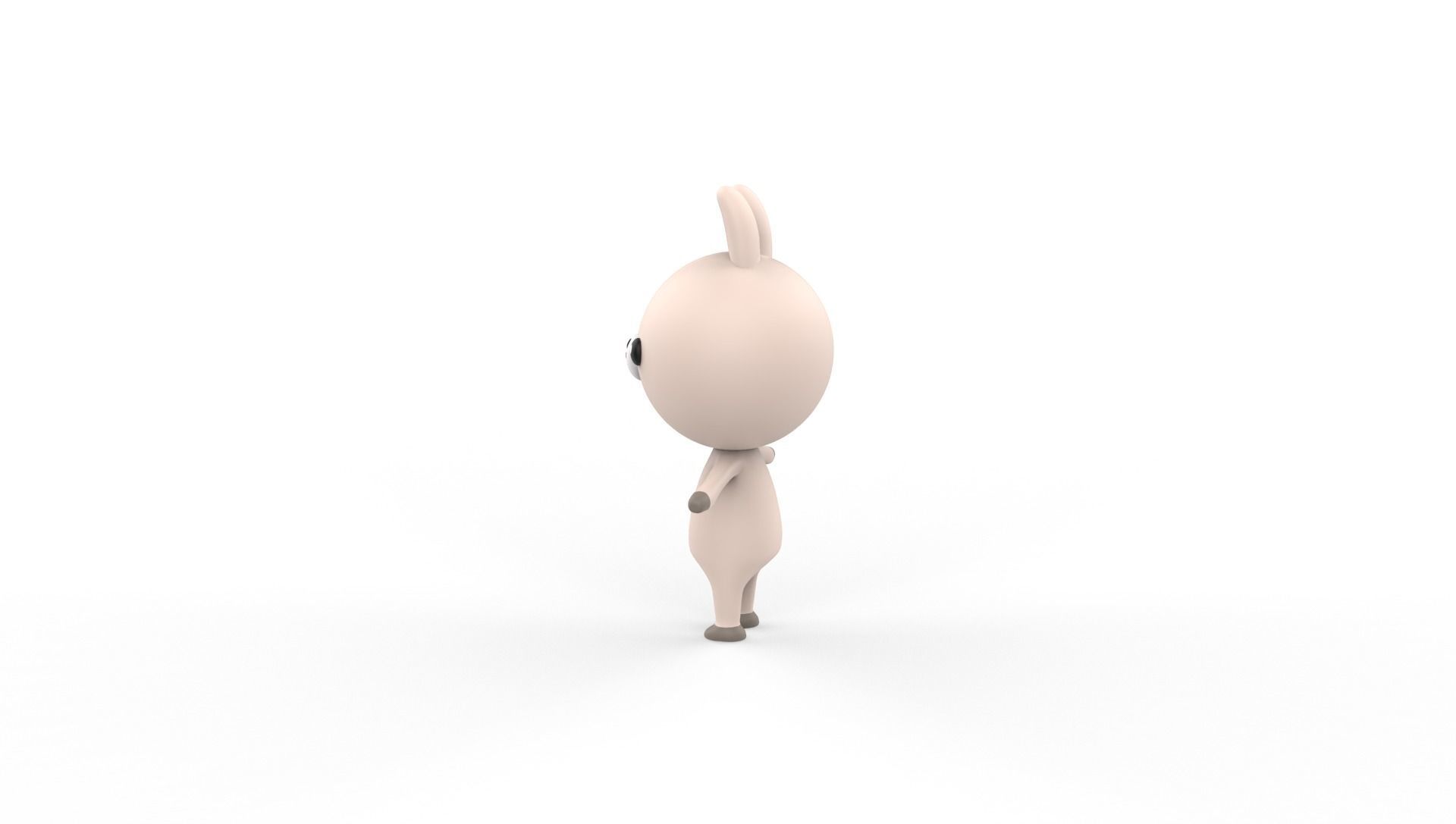 Stylized Rabbit Animated v001 Low-poly 3D model_12