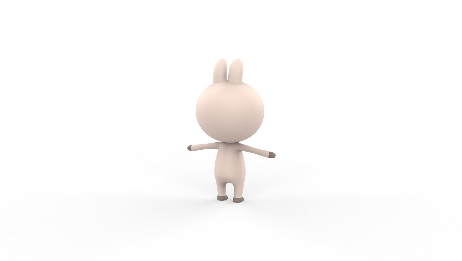 Stylized Rabbit Animated v001 Low-poly 3D model_16