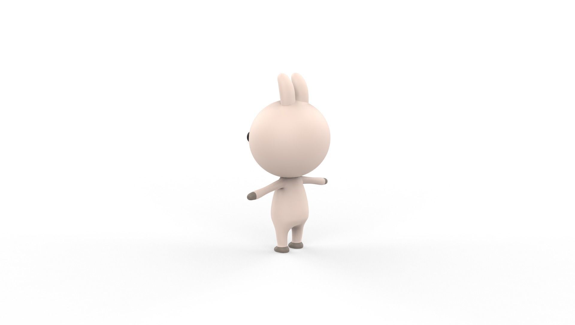 Stylized Rabbit Animated v001 Low-poly 3D model_13