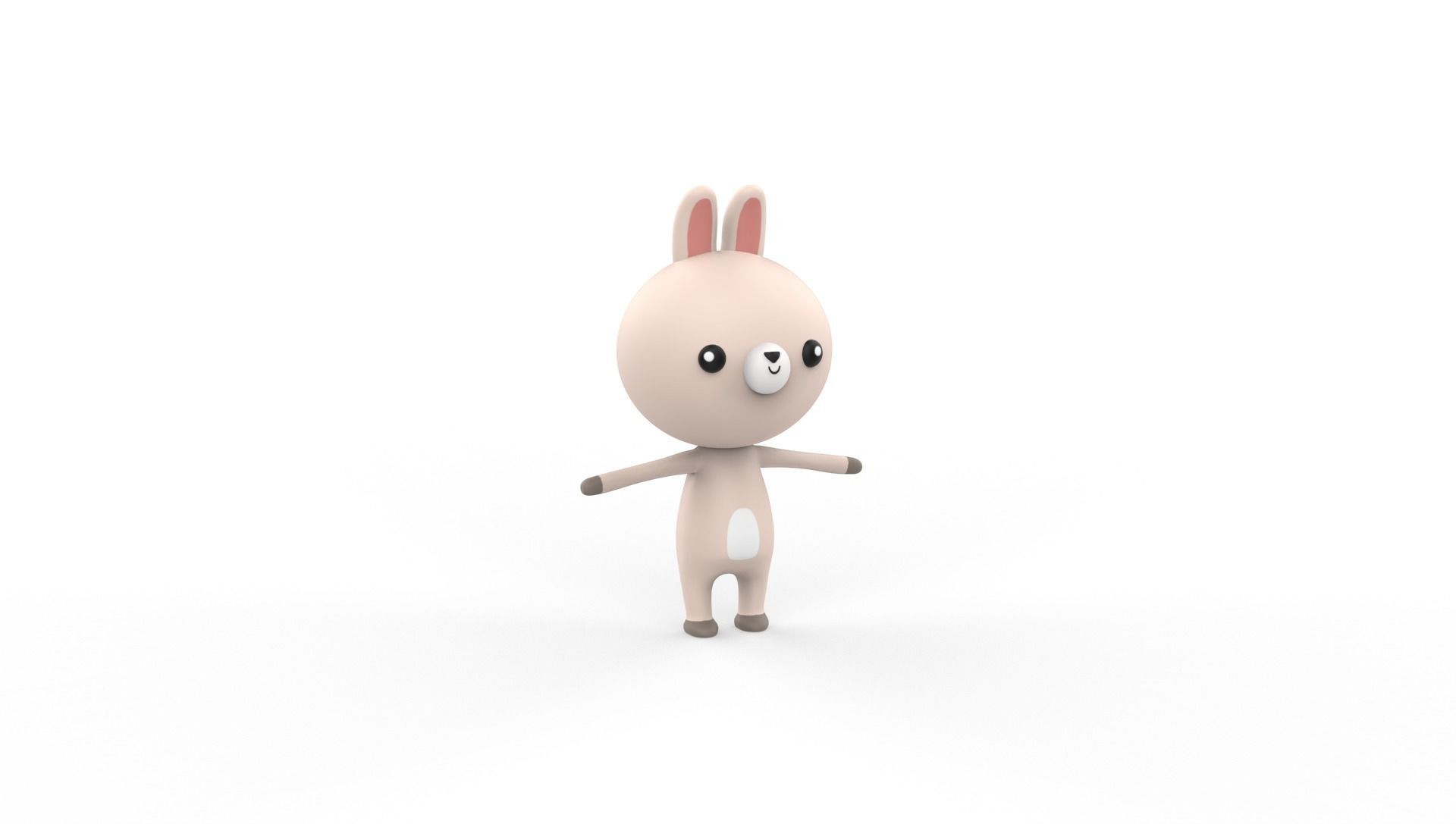Stylized Rabbit Animated v001 Low-poly 3D model_21