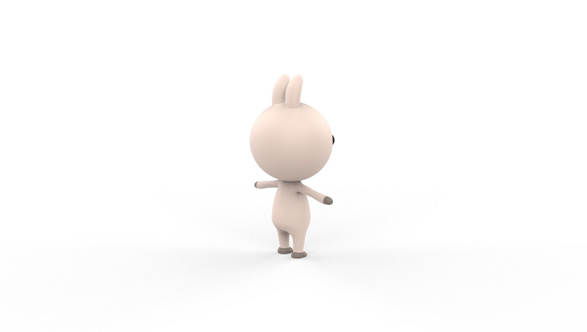 Stylized Rabbit Animated v001 Low-poly 3D model_17