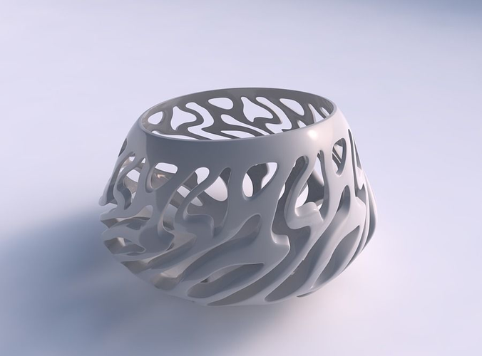 Bowl wide with twisted smooth cuts long top