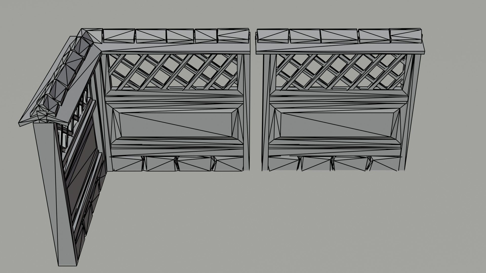 Cartoon fantasy asion fence Polygonal Style Low-poly 3D model_7