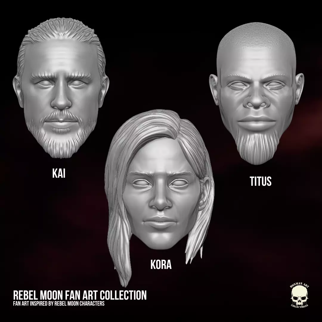Rebel Moon Fan Art set 3D printable file for action figures 3D print model_0