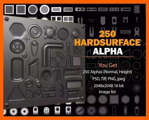 Hard-Surface Alphas  Vol1 Texture