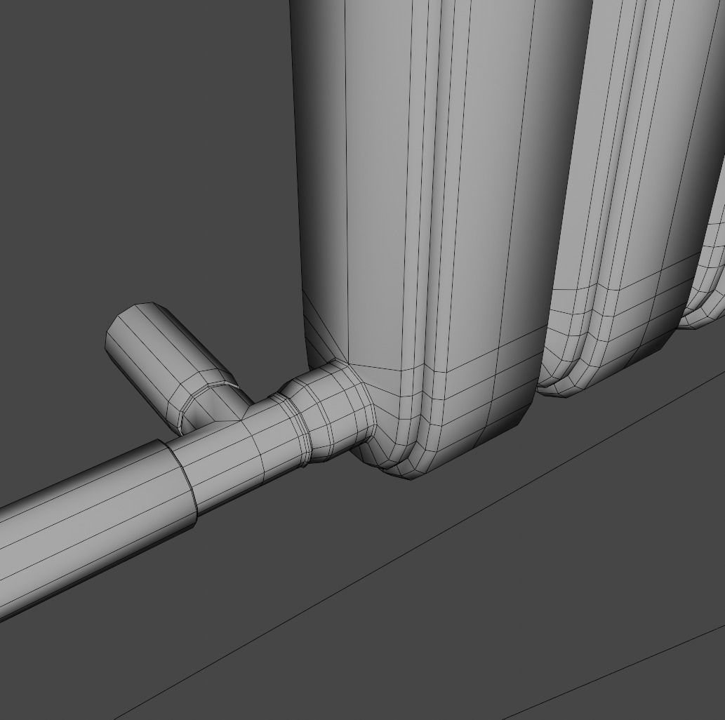 Radiator in the bathroom low-poly model 3D Low-poly 3D model_6