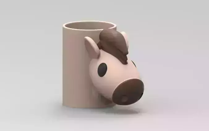 Horse  Pen Pencil Cup Holder Desk Office 3D print model