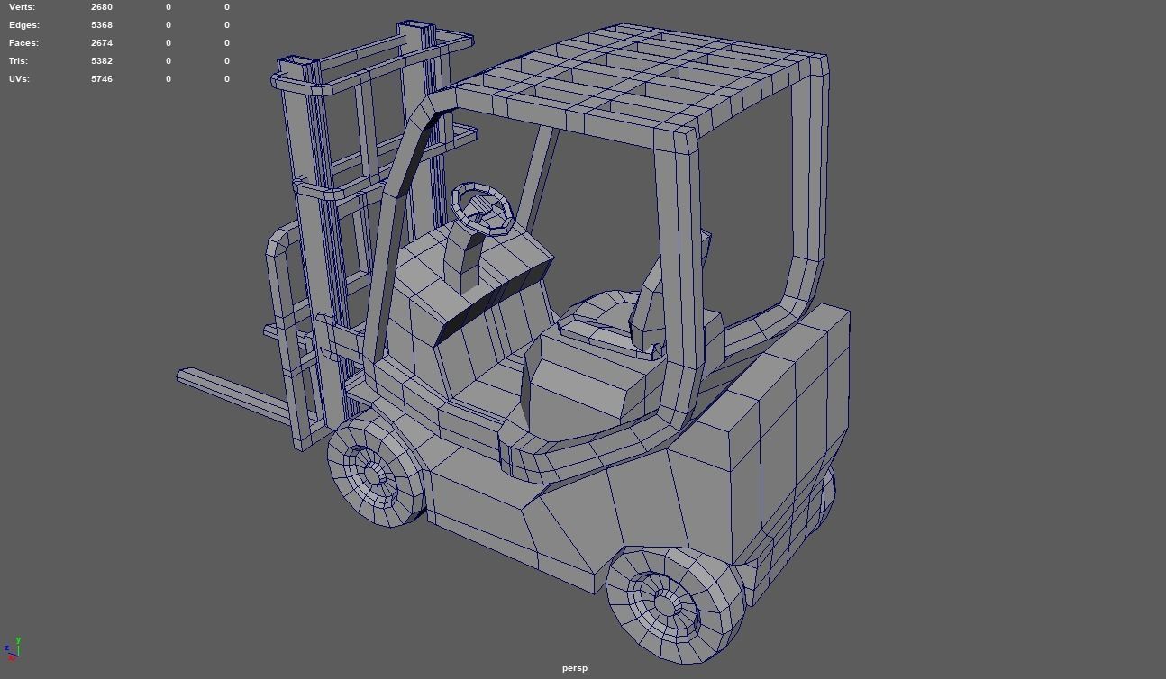 Low Poly Forklift 01 Low-poly 3D model_9