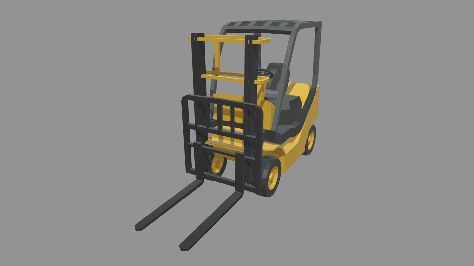 Low Poly Forklift 01 Low-poly 3D model_2