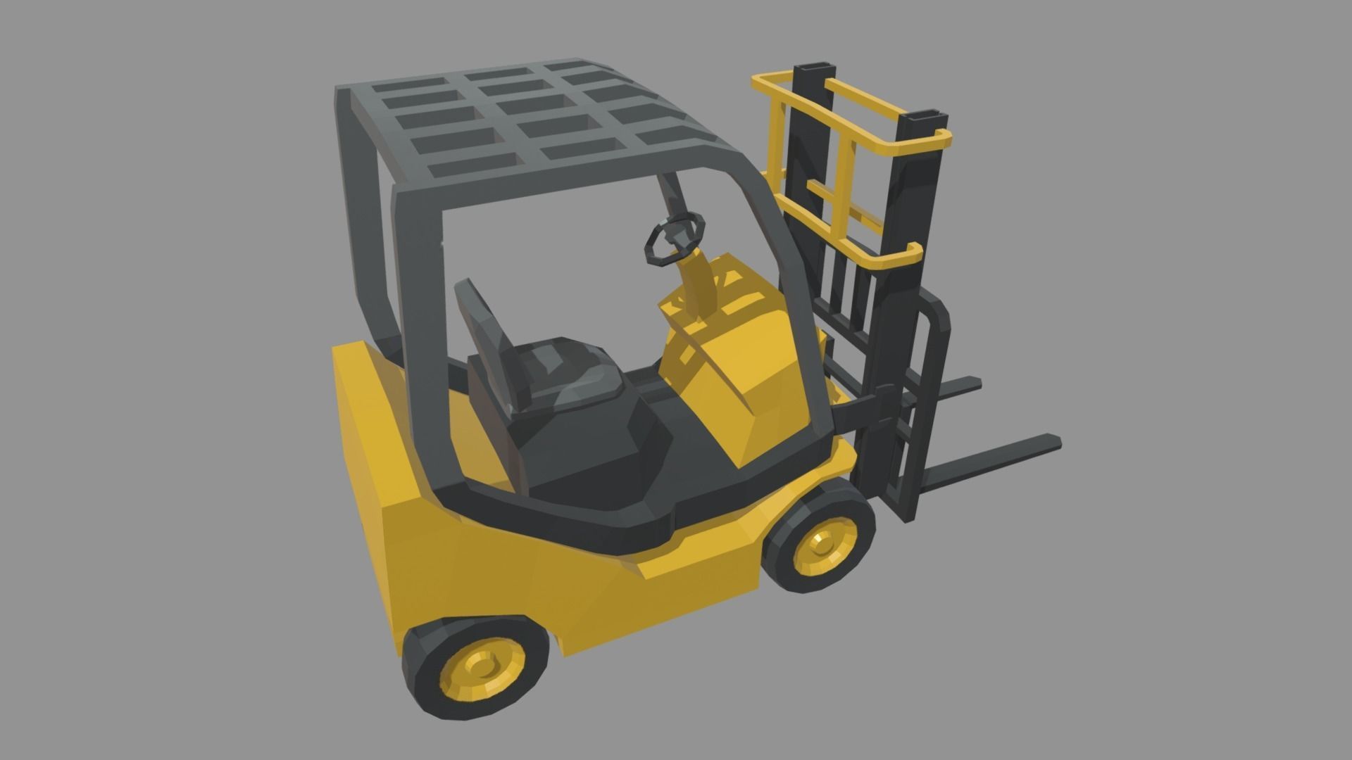 Low Poly Forklift 01 Low-poly 3D model_1