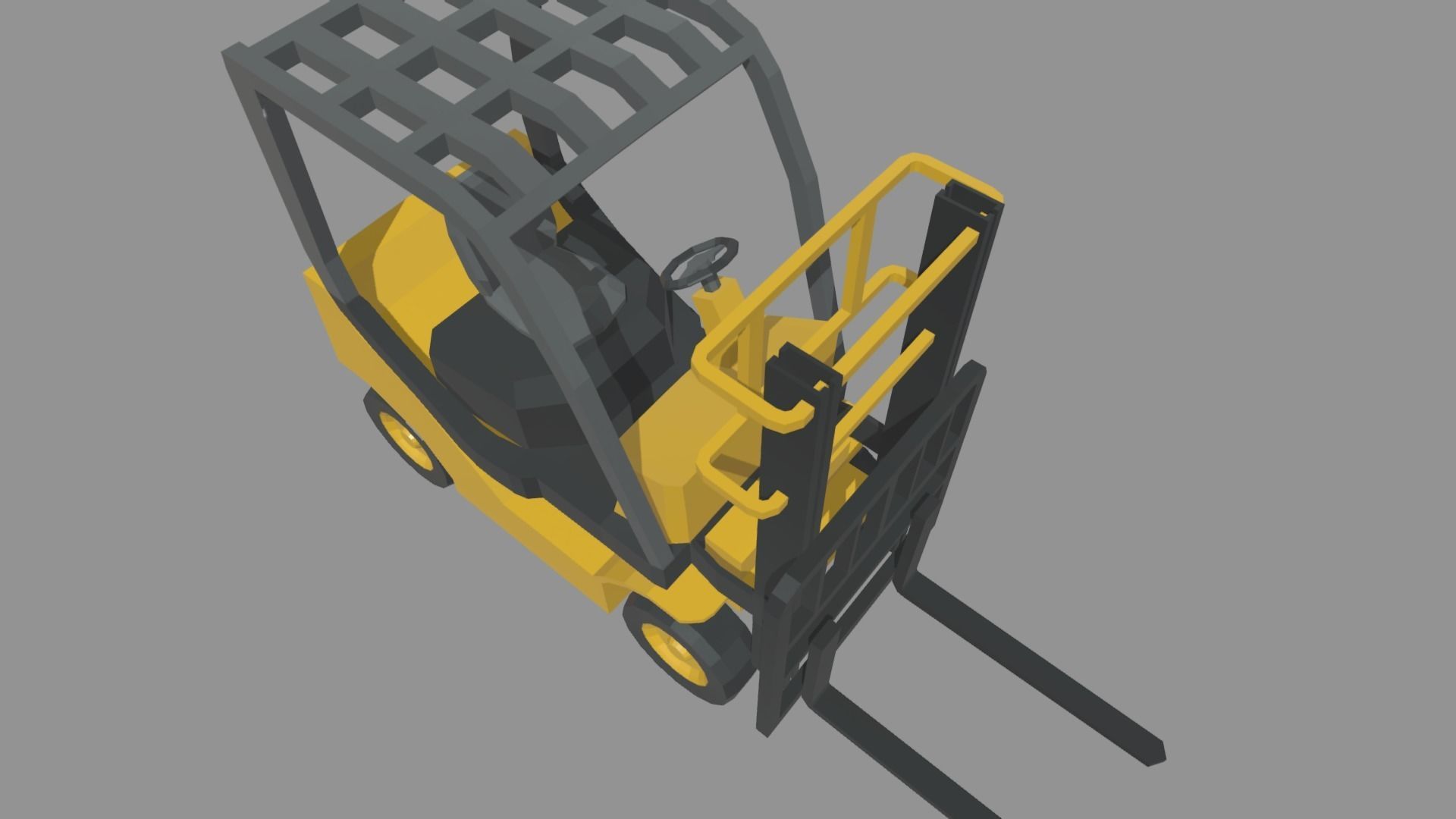 Low Poly Forklift 01 Low-poly 3D model_5