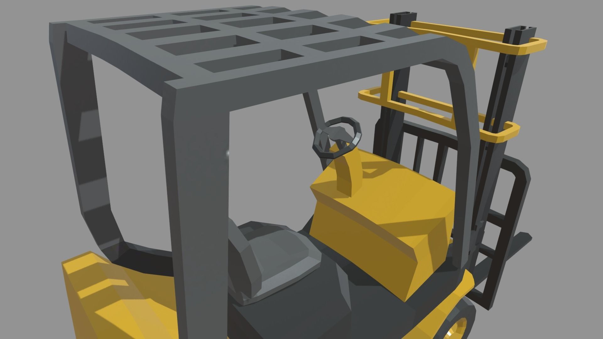 Low Poly Forklift 01 Low-poly 3D model_6