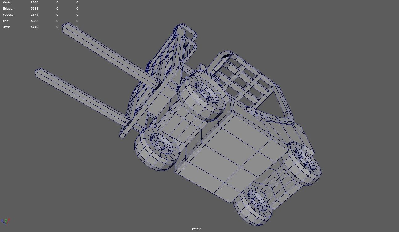 Low Poly Forklift 01 Low-poly 3D model_10