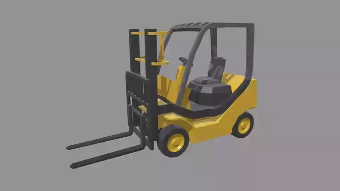 Low Poly Forklift 01
