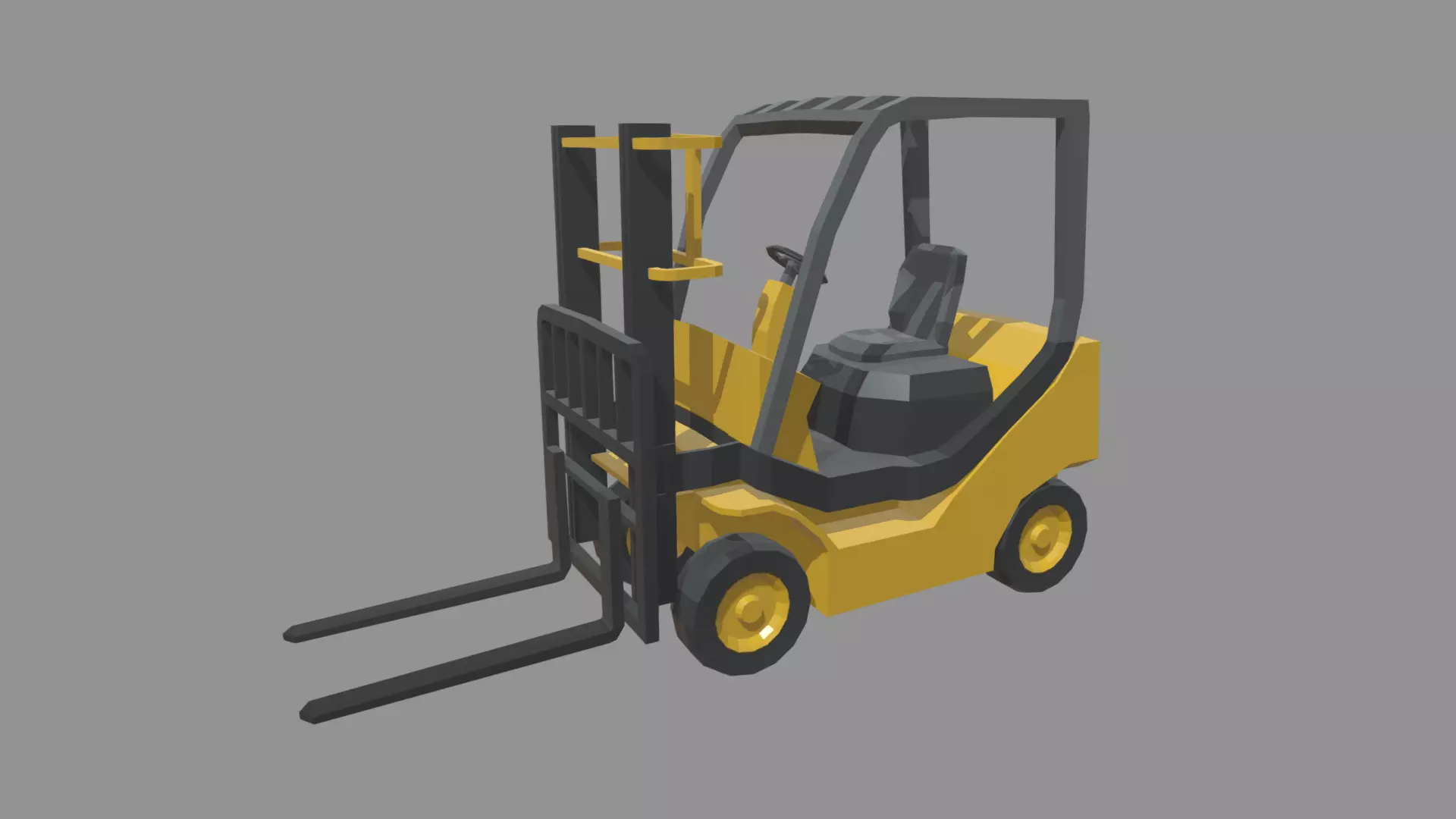 Low Poly Forklift 01 Low-poly 3D model_0
