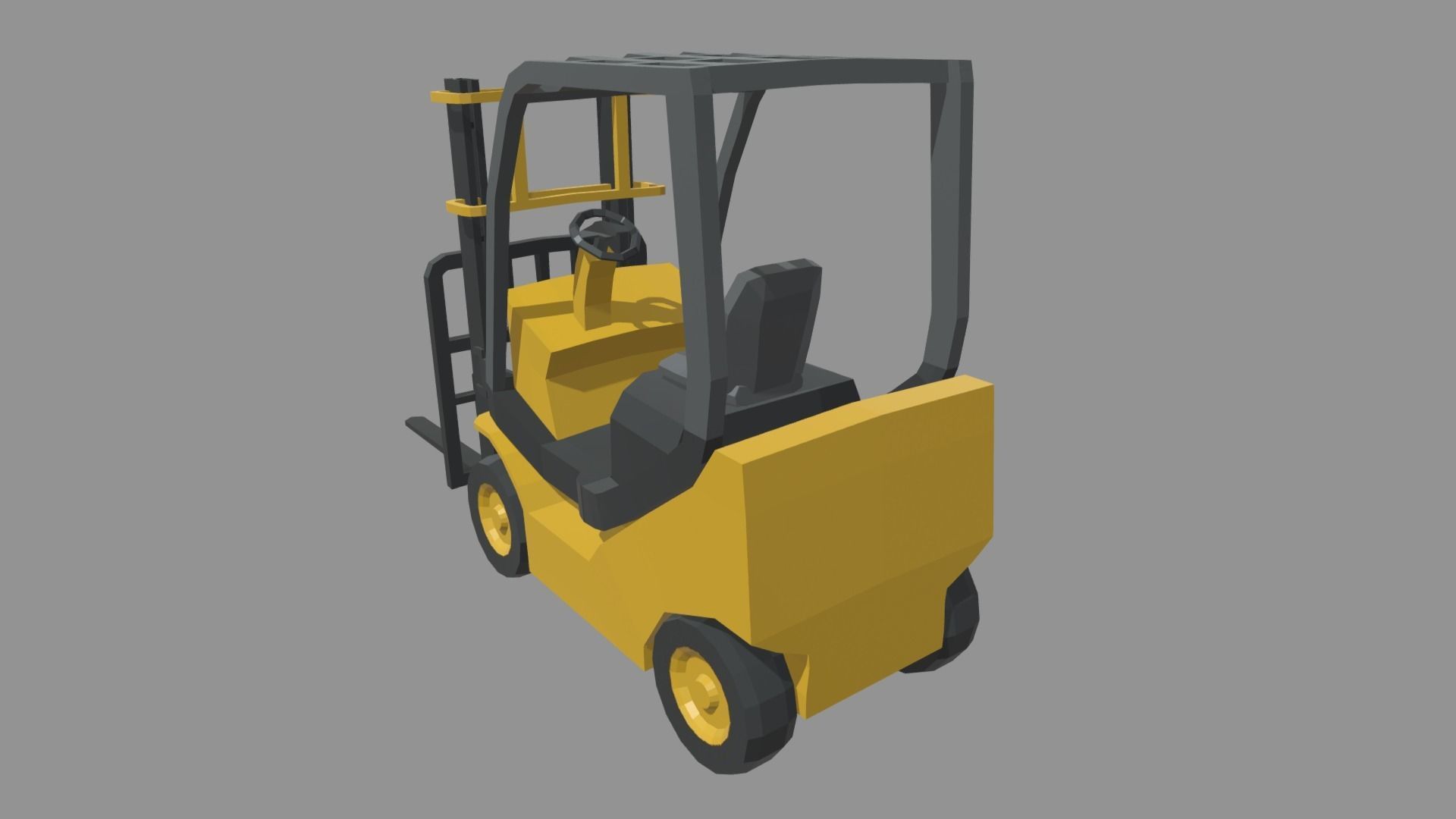 Low Poly Forklift 01 Low-poly 3D model_3