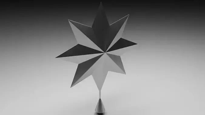 Christmas Tree Silver Star Tree Topper 3D model