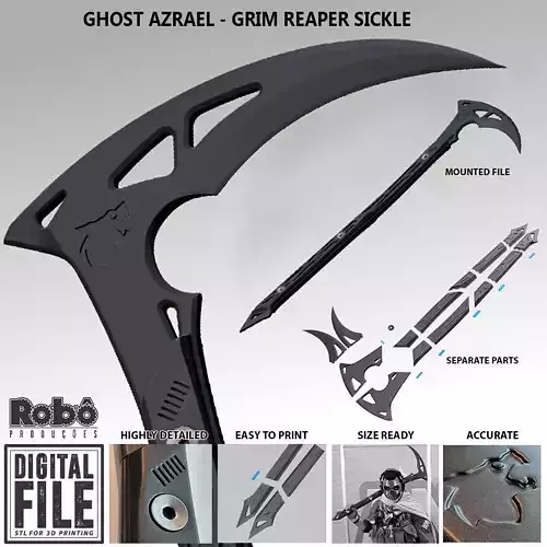 GHOST AZRAEL GRIM REAPER TATICAL SICKLE SCYTHE COD WARZONE 3D print model