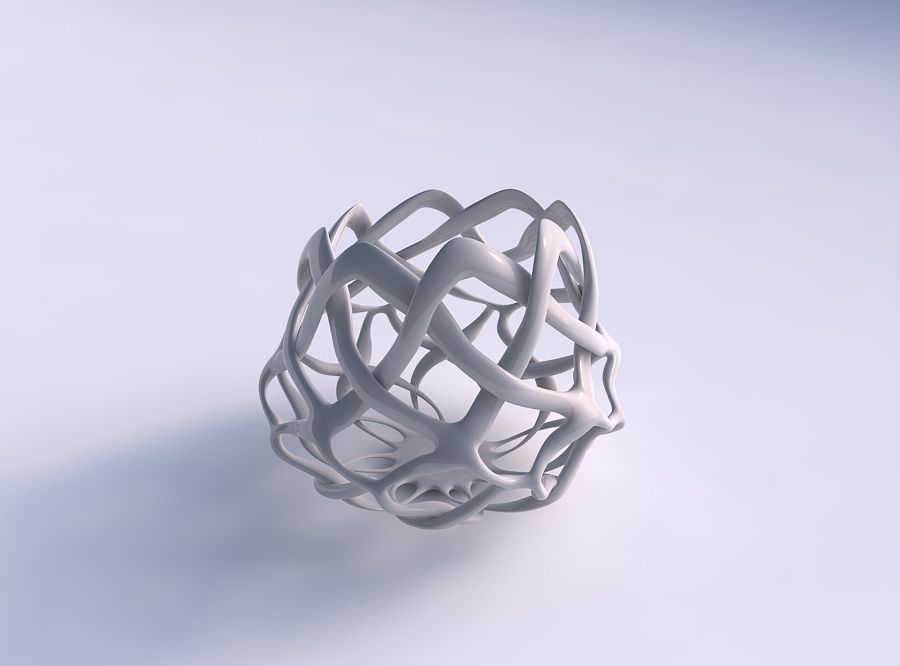 Bowl widening with interlacing lattice long top 3D print model_0